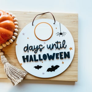 Halloween Countdown Sign, Mini Halloween Sign, Cute Halloween Sign, 3D Halloween Sign, Halloween Home Decor, Halloween Door Sign, Fall Sign image 1