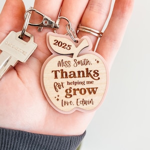 Custom Teacher Keychain, Teacher Apple Keychain, Teacher Name Keychain, Teacher Appreciation Gift, End Of Year Teacher Gift, Educator Gift