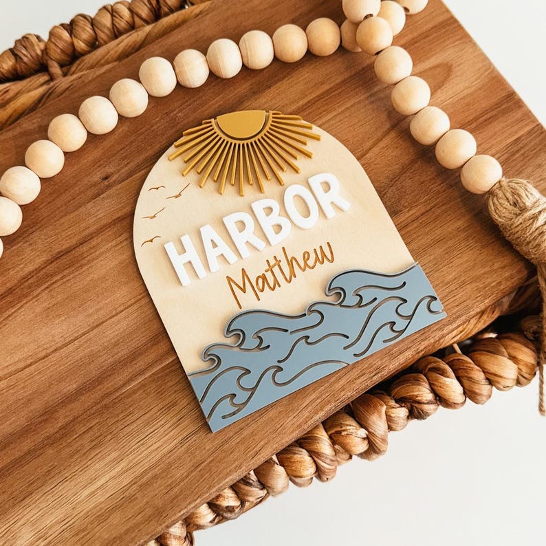 Ocean Baby Name Sign, Birth Announcement Sign, Arch Name Announcement ...
