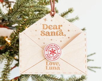 Personalized Letter to Santa Christmas Ornament, Santa Letter Ornament, Custom Christmas Ornament, Dear Santa Ornament, Engraved Ornament