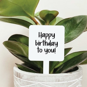 Happy Birthday Plant Marker, Birthday Plant Stake, Birthday Plant Gift, Birthday Gift, Plant Marker, Garden Marker, Acrylic Garden Stake image 5