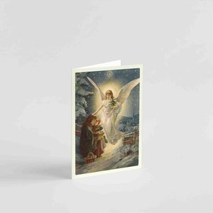 Printed Vintage Angel Christmas Card, 10x15cm (4x6”)