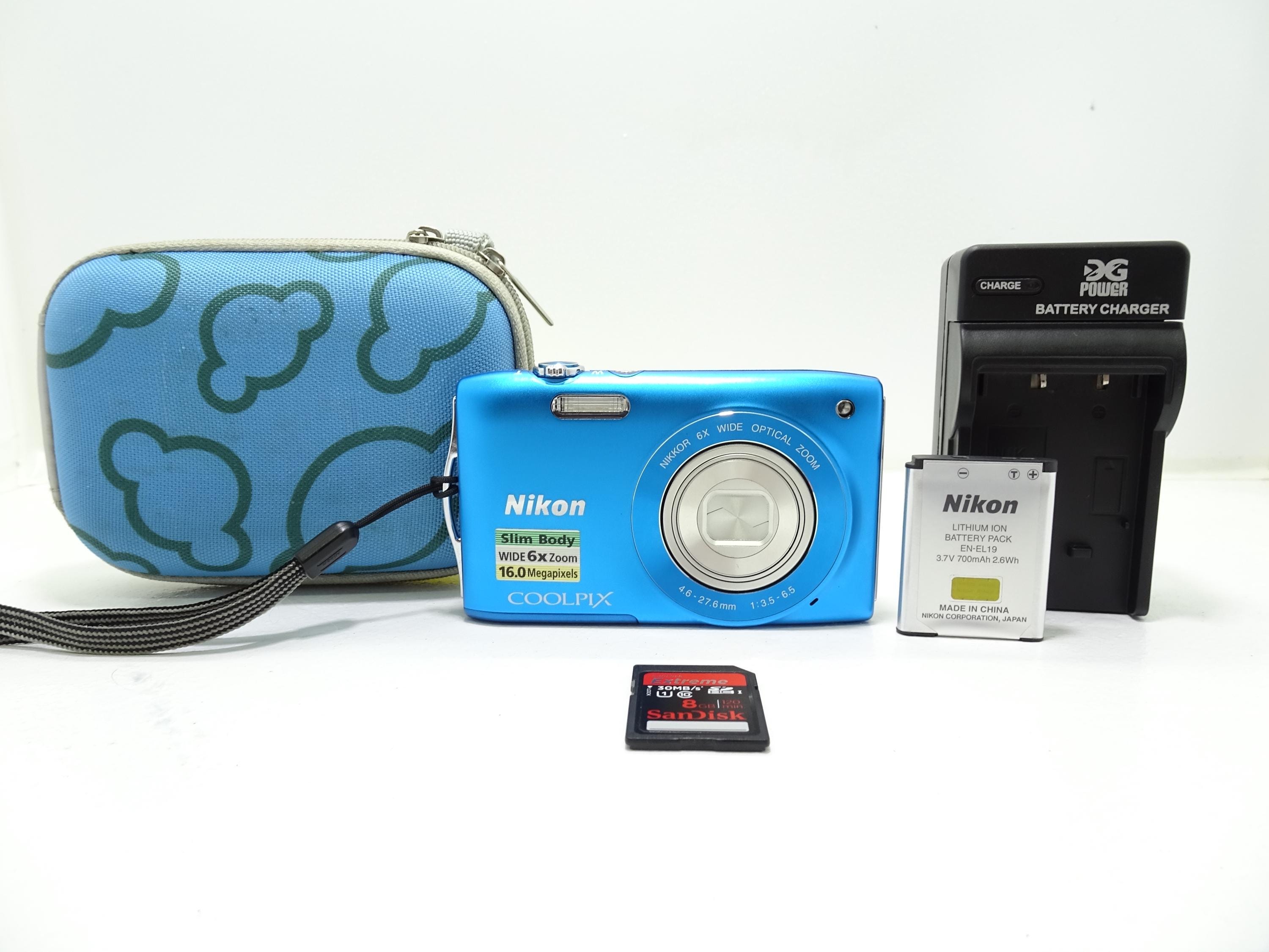 Nikon COOLPIX S3200 16.0 MP Digital Camera Blue With Battery Nikon COOLPIX S3200 16.0 MP Digital Camera Blue With Battery
