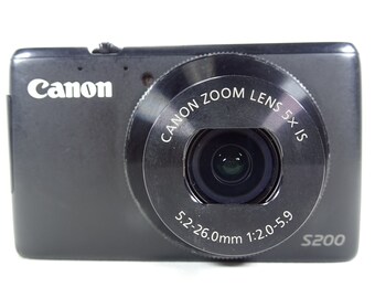 Canon Powershot S200 Digital 5x Zoom Wifi Black Color Camera With