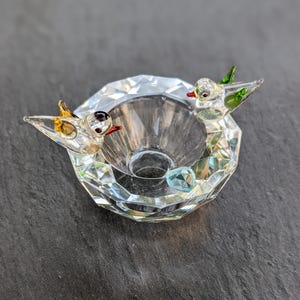 Swarovski Style Kaye-D Crystal Bird Bath Vintage Swarovski - Good Condition