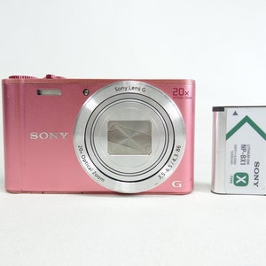 Smallest Compact Digital Camera, Pink, White & Black, DSC-WX350