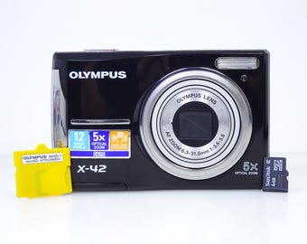 Olympus X-42 Black 12 MP Digital Compact Camera with Memory Card