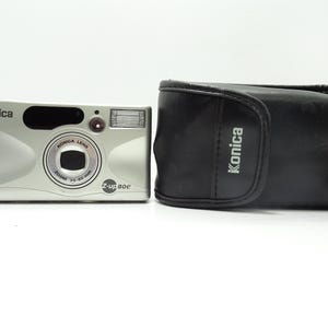 Konica Z-Up 80e Point and Shoot Compact 35mm Vintage Film Camera with Case.