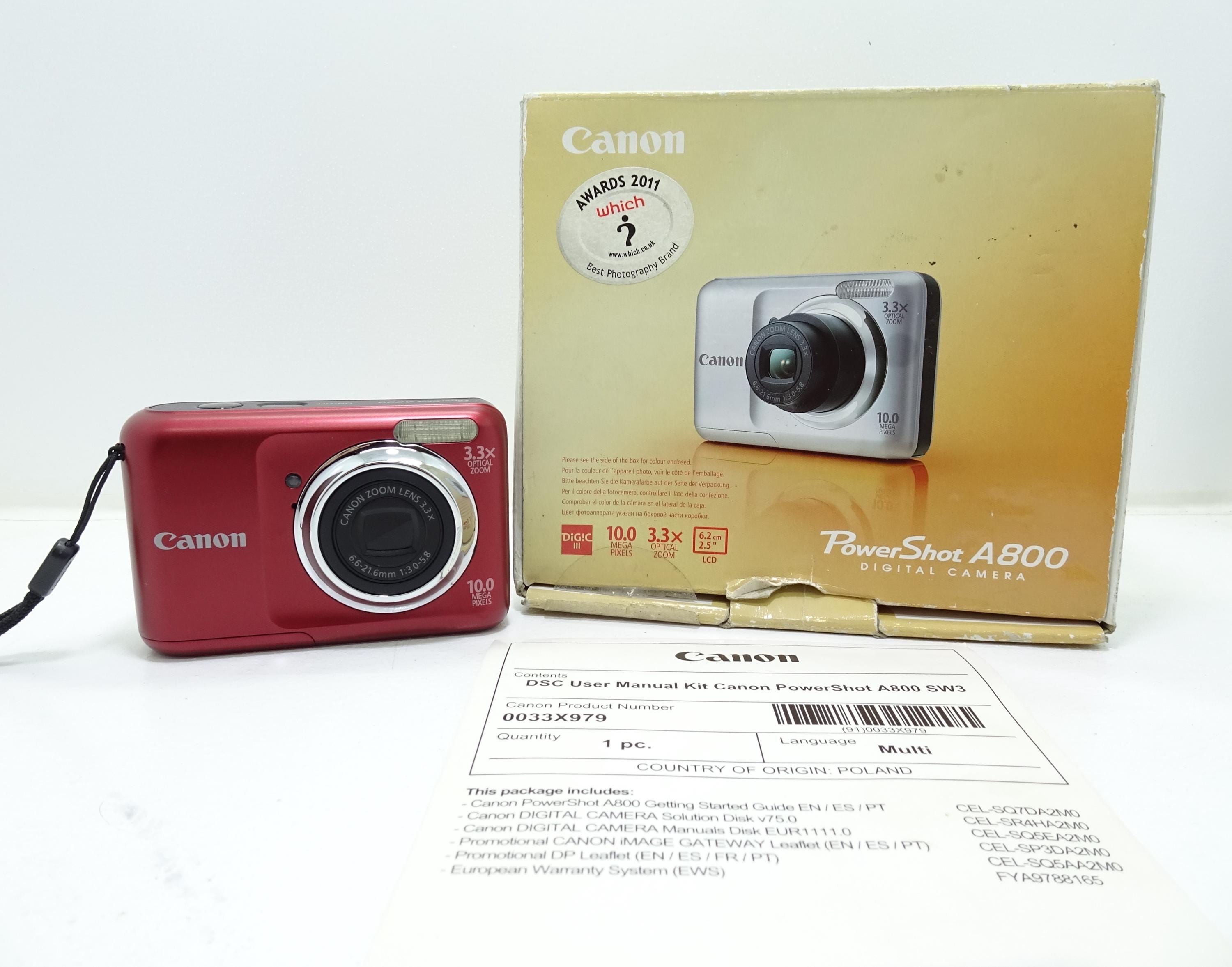 Canon Powershot A800 RED Point and Shoot Compact Digital
