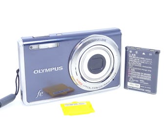 Olympus FE-4010 Grey 12MP Compact Digital Camera With Battery, Charger, Memory Card Adapter