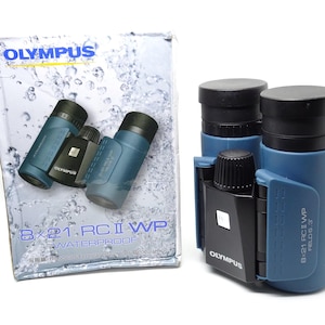 Olympus 8x21 RC II WP Field 6.3 Compact Roof Prism Binoculars With Box Accessories - Blue Open Box