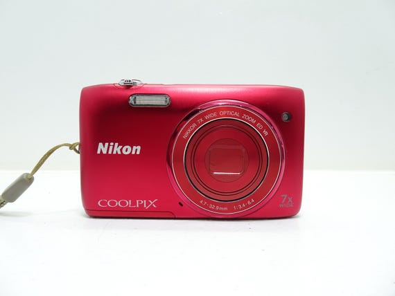 Nikon Coolpix S3500 20.0MP Digital Compact Camera - Red With
