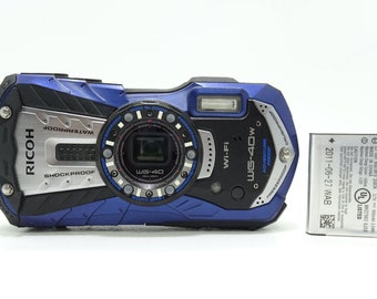 RICOH WG-40W Waterproof Digital Compact Camera with Battery.