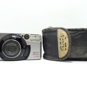 Canon Sure Shot 105 Zoom Date Point and Shoot Compact 35mm Vintage Film Camera with Case.