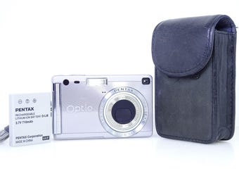 Pentax Optio S5i Ultra Compact Digital Camera With Battery, Charger And Leather Case