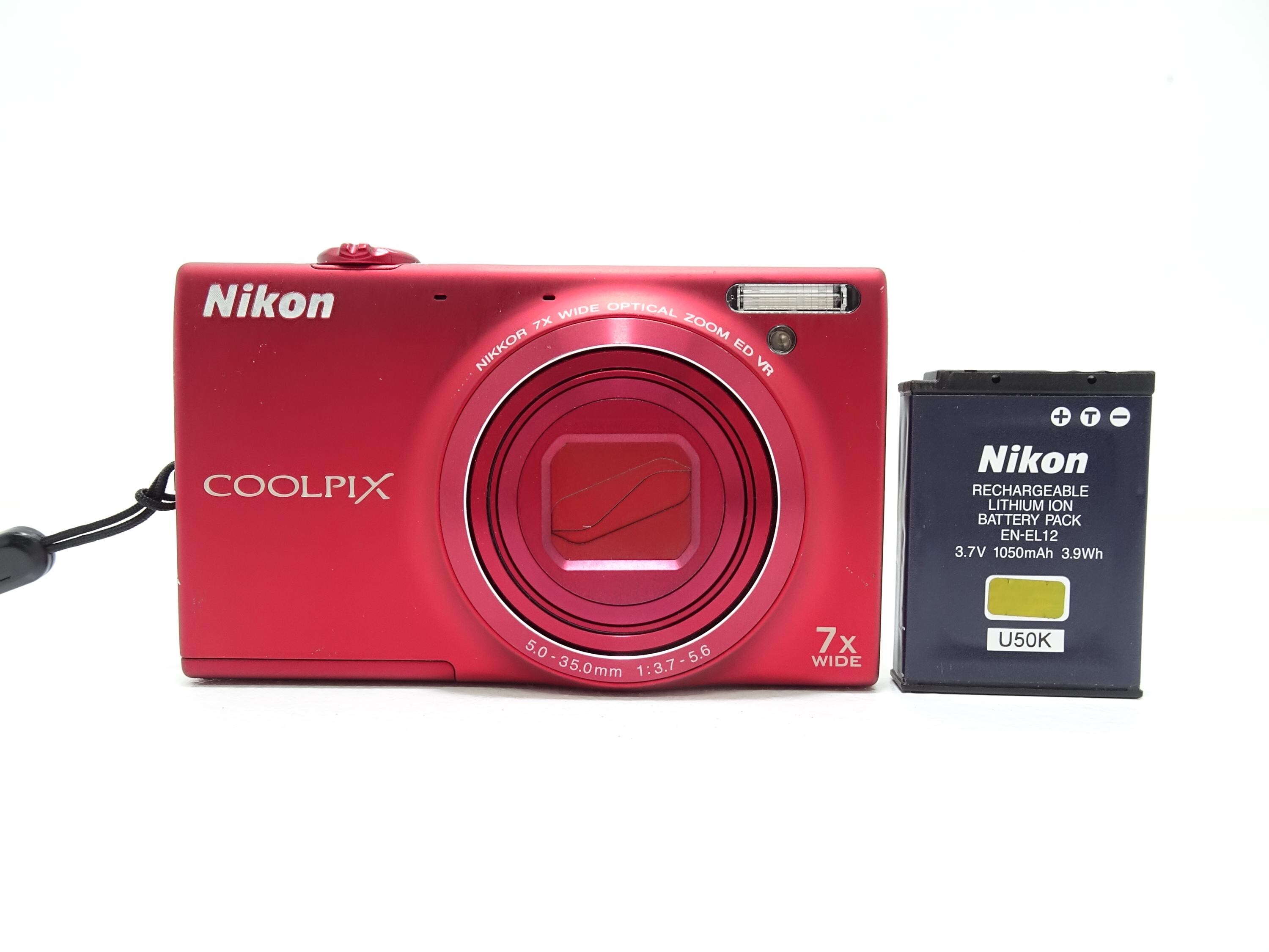 Nikon COOLPIX S6100 16.0MP Digital Camera - Red With Battery
