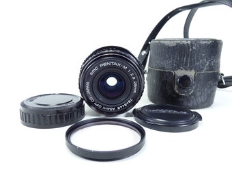 SMC PENTAX M 28mm F/2.8 MF Wide Angle Lens For K Mount With Caps & Case.