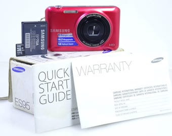 Samsung ES95 Red Compact Digital Camera Boxed With Battery, Charging Cable & Memory Card