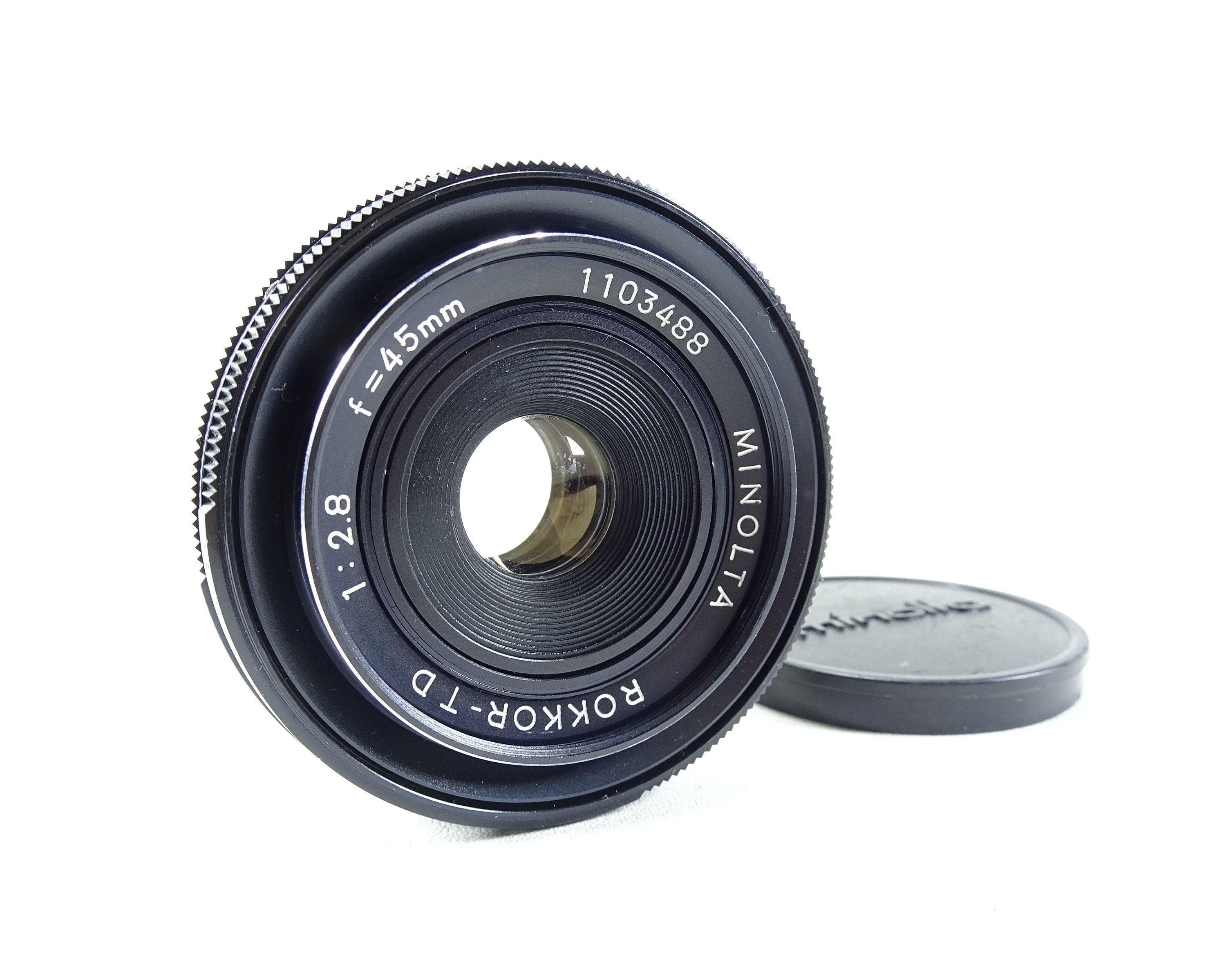 Minolta Rokkor-td 45mm F2.8 Pancake MF Lens SR Mount in Good Minolta Rokkor-td 45mm F2.8 Pancake MF Lens SR Mount in Good