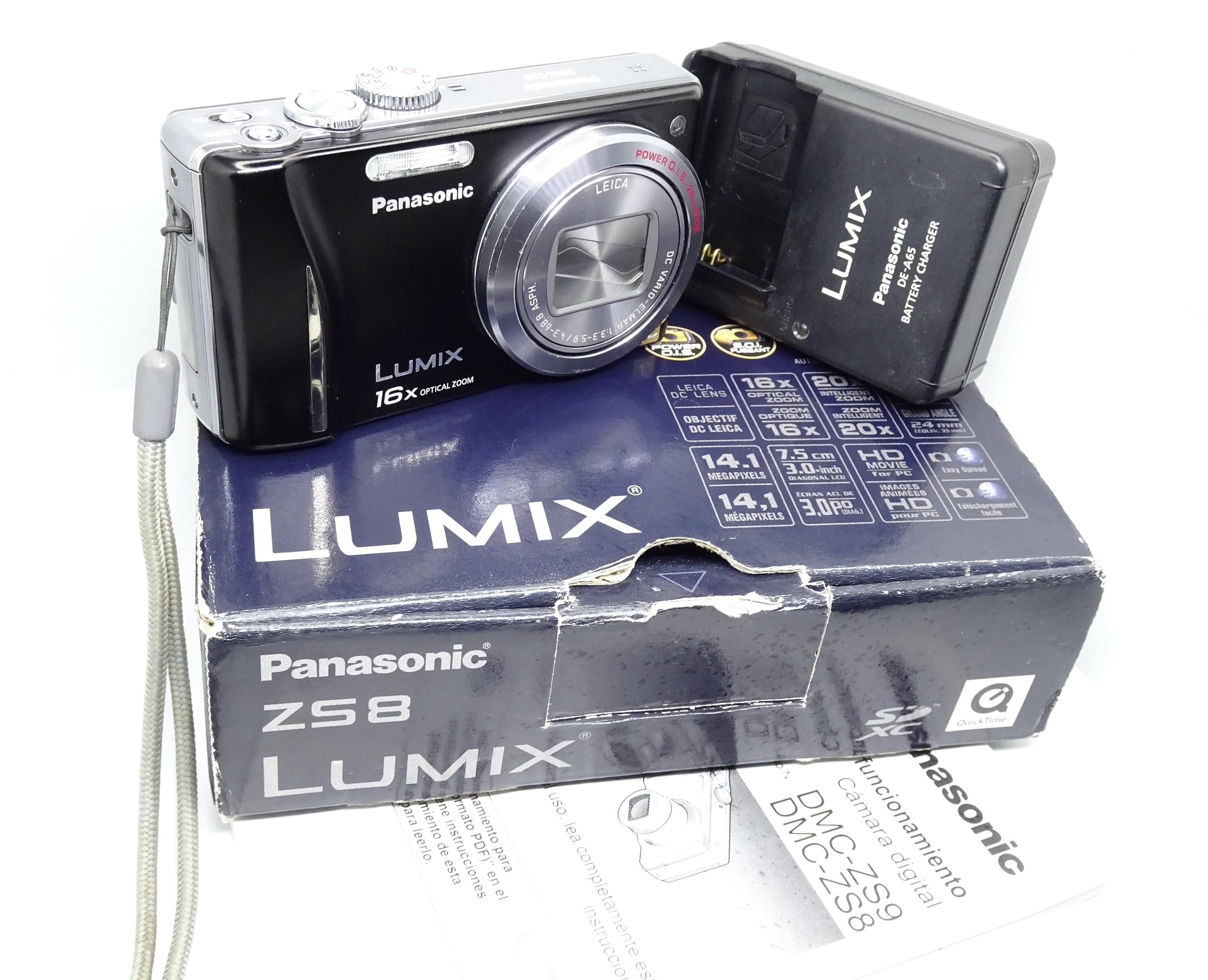 Panasonic Lumix DMC-ZS8 14.1 MP Digital Camera - Black Boxed