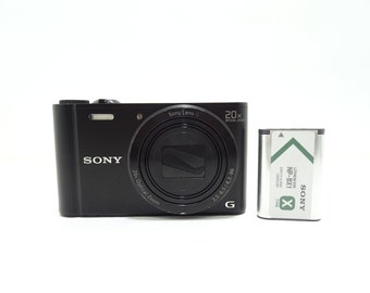 Sony Cyber-shot DSC-WX300 18.2MP Digital Compact Camera - Black with Battery.