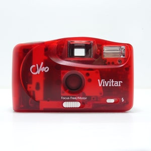 Vintage Vivitar CV40 35mm Film Camera Clear Red in Good Condition