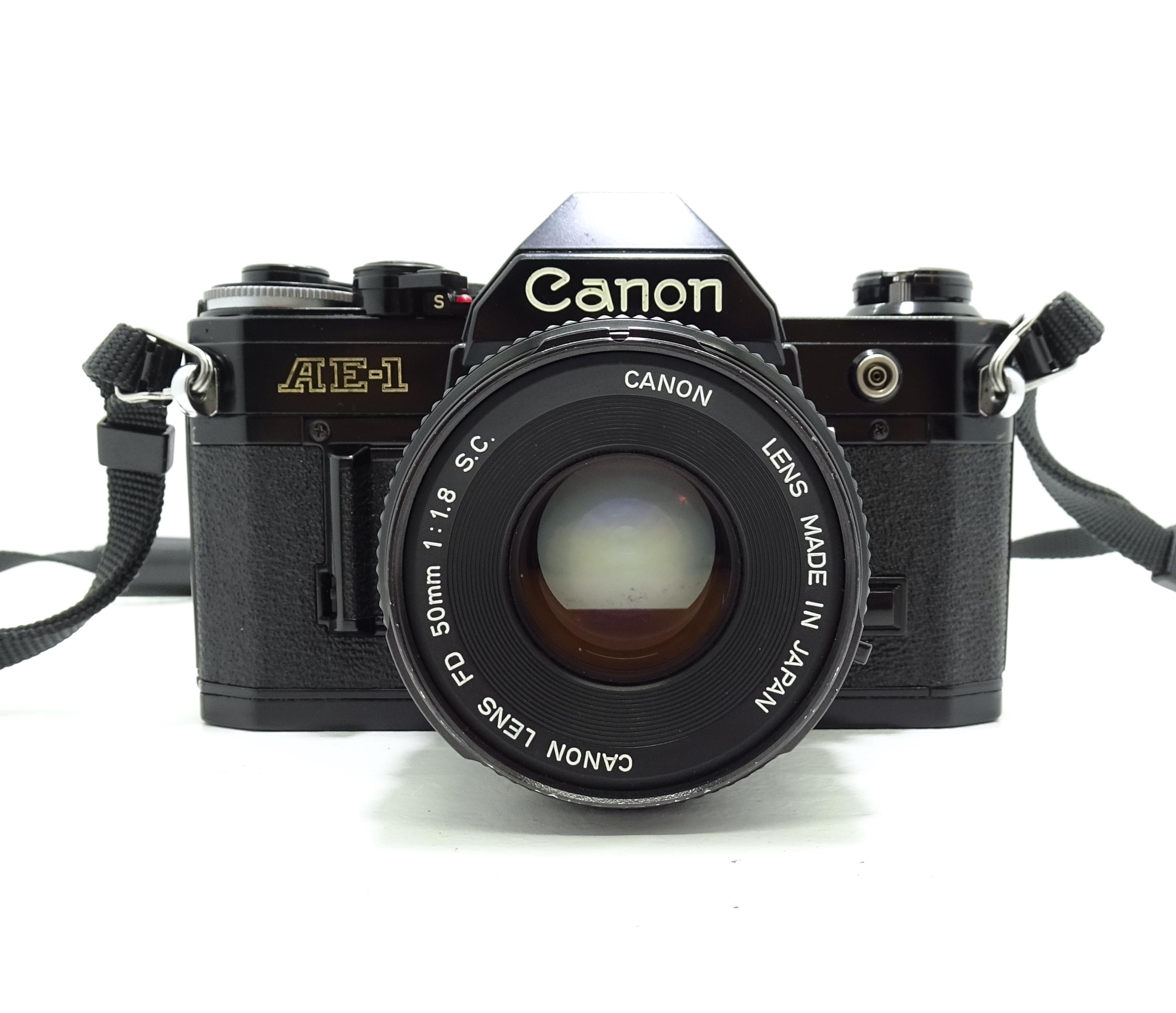 Canon AE-1 Black SLR Film Camera With Canon FD 50mm F/1.8 Lens - Etsy
