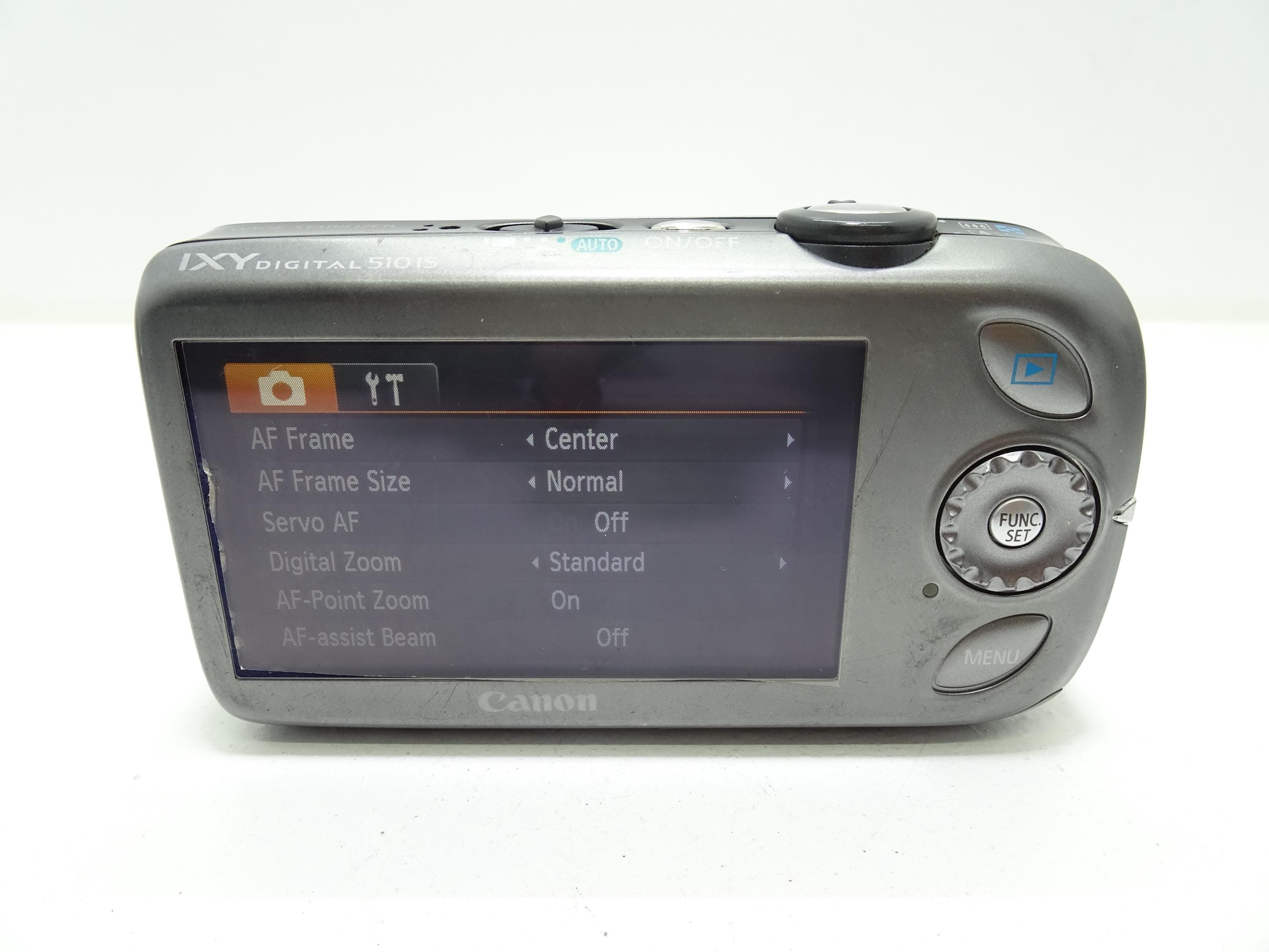 Rare Blue Canon Ixy Digital 510 IS Camera, Battery, Charger & Case