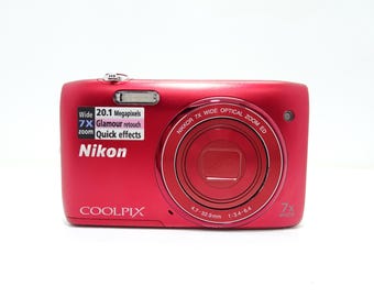 ニコン Nikon COOLPIX S3400 Nikon COOLPIX S3400 Digital Camera Red Optical 7x Zoom