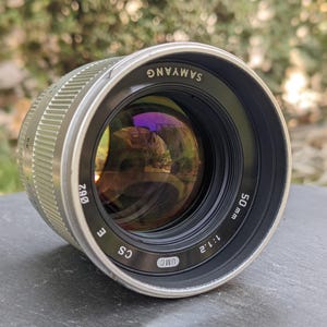Samyang 50mm F1.2 UMC CS E Manual Focus Lens For Sony E Mount With Hood - Mint Condition