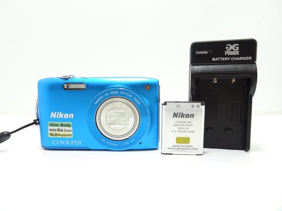 【動作確認済み】 NIKON COOLPIX E3200 単三電池 Nikon COOLPIX S3200 16.0 MP Digital Camera Blue With Battery