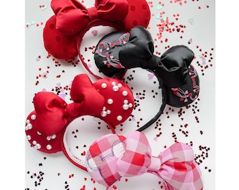 Valentines Collection, Embroidery Mouse ears, Hidden Mickey Pearl ears