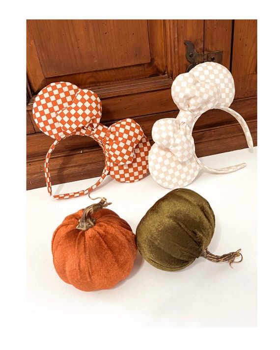 Fall, Autumn Inspired Checkered mouse ears
