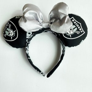 NFL, Las Vegas Raiders inspired Mouse ears,  Raiders headband w/ scrunchie