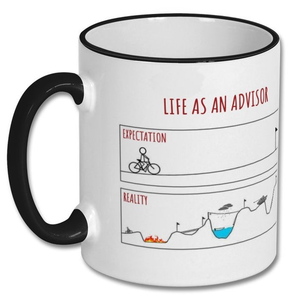 EXPECTATIONS VS REALITY advisor gift, advisor mug, gift for advisor, mug for advisor, present for advisor, advisor funny gift