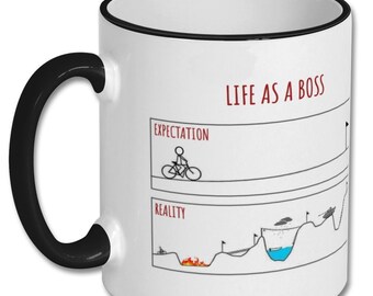 EXPECTATIONS VS REALITY boss gift, boss mug, boss thank you gift, boss present, gift for boss, boss leaving gift, boss birthday