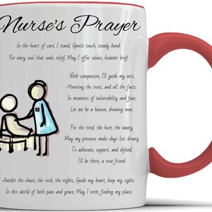 NURSE&#39;S PRAYER MUG, nurse coffee mug, np mug, rn mug, nurse gift, nursing gift