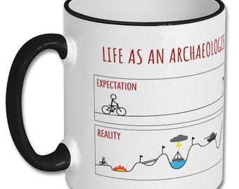 EXPECTATIONS VS REALITY archaeologist funny gift, archaeologist gift, archaeologist mug, archaeology gift, archaeology present