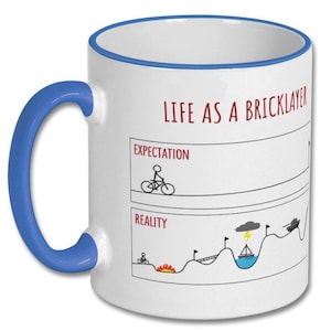 EXPECTATIONS VS REALITY bricklayer funny gift, bricklayer gift, bricklayer mug, gift for bricklayer, gifts for masons, masonry accessories