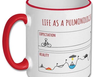 ERWARTUNGEN VS WIRKLICHKEIT Pulmonologen lustiges Geschenk, Pulmonologen Geschenk, Pulmonologen Becher, Pulmonologen Geschenk, Pulmonologen Kaffeebecher