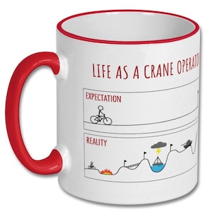 EXPECTATIONS VS REALITY crane operator funny gift, crane operator gift, crane operator mug, mug for crane operator, gift for crane operator
