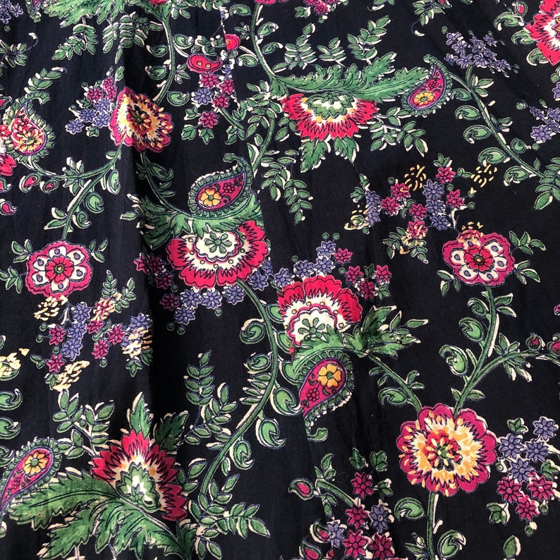 Anokhi for East 100% cotton block-printed maxi skirt | Etsy
