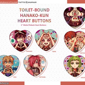 Hanako-Kun 2" Heart Buttons