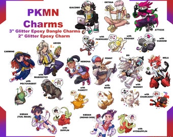 PKMN Trainers 2.5" Linked Glitter Charms