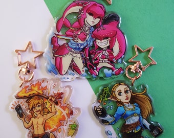 Legend of Zelda 2.5/3" Glitter Charms