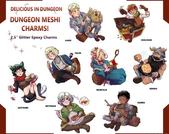 Dungeon Meshi 2.5" Glitter Charms