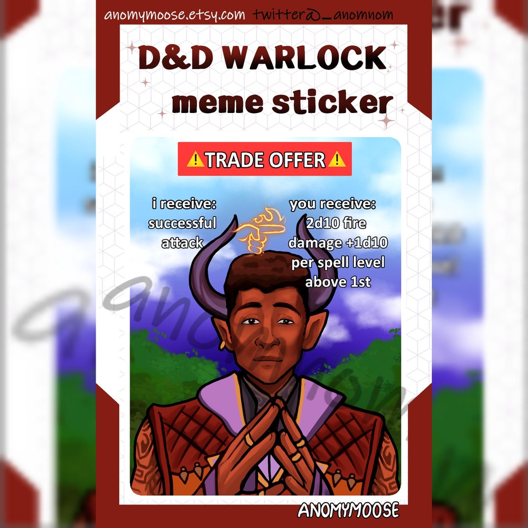 Warlock Sticker D&D Warlock Sticker - Etsy