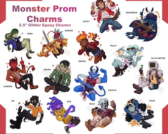 Monster Prom 2.5" Glitter Charms