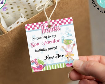 DIGITAL Spa Gift Tags  Spa Party Favor Tags  Manicure Party Thank You Tags  Spa Gift Bag Tags  Spa Party Gift Tags  Spa Birthday Tags