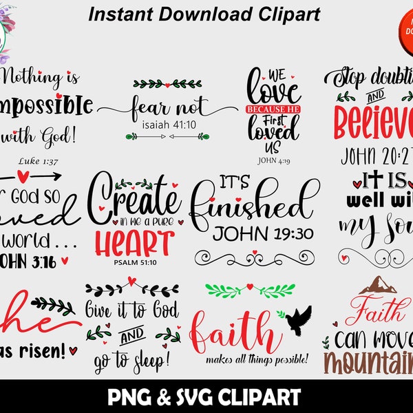 Black and white bible verse clipart etsy